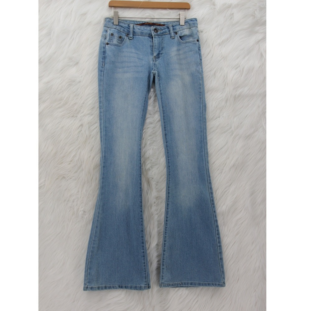 Highway Jeans Women's Ultra Low Rise Flare Jeans Size 1 Vintage Y2K Light Wash